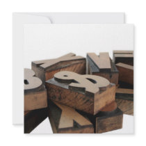 wood letters invitation