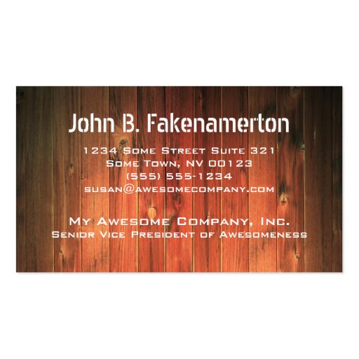 Wood Look Business Card (front side)