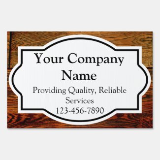 Wood-Look Business Yard Sign