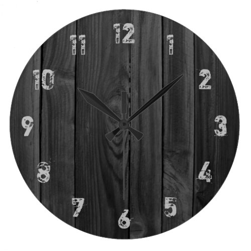 Wood Look Planks Large Clock