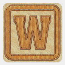 Wood Monogram W Sticker