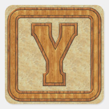 Wood Monogram Y Stickers