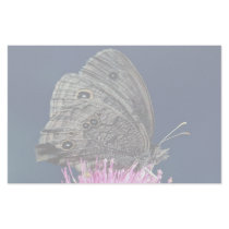 Wood nymph on pink thistle against blue sky stationery