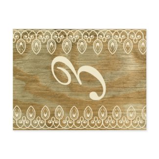 Wood Rings Table Number Card (gold, flat) zazzle_postcard