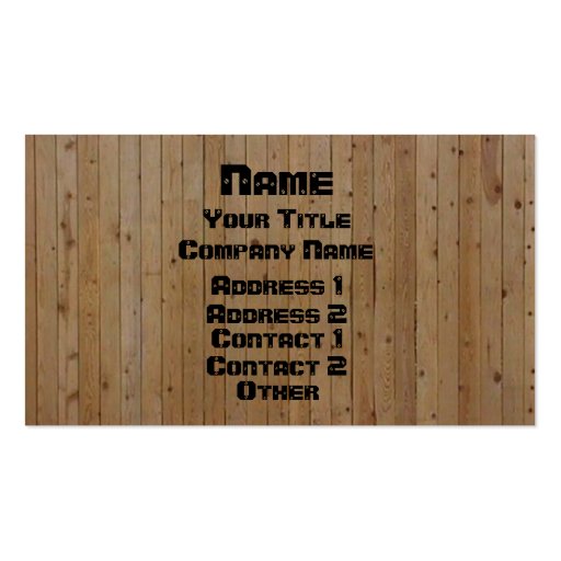 Wood & Screwed Business Card Templates (front side)