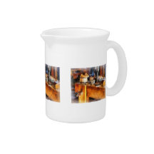 Wood Shop With Wooden Bucket Drink Pitcher