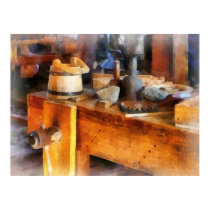 Wood Shop With Wooden Bucket posters