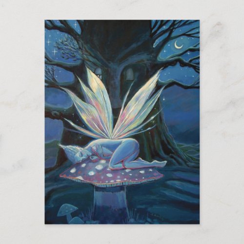 Wood Spirit - Fairy art postcard postcard