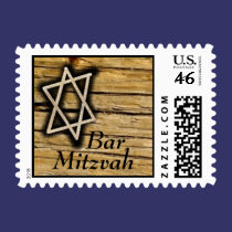 Wood Star Bar Mitzvah Stamp 2 by lorenkaplan Wood Star Bar Mitzvah Stamp 2