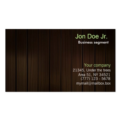 Wood texture business card (front side)