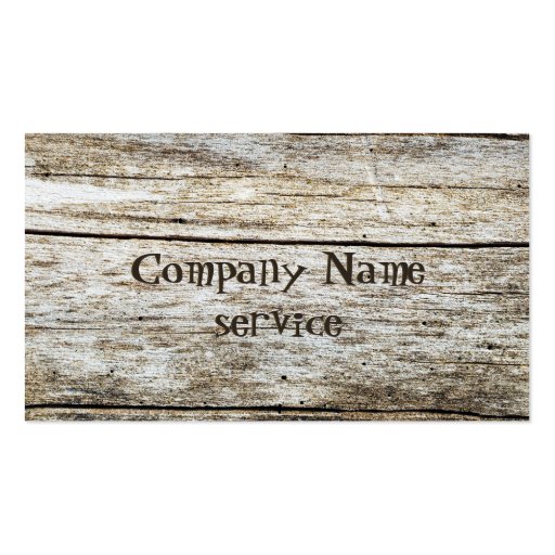 Wood Texture Carved Text Effect Business Card Templates (front side)
