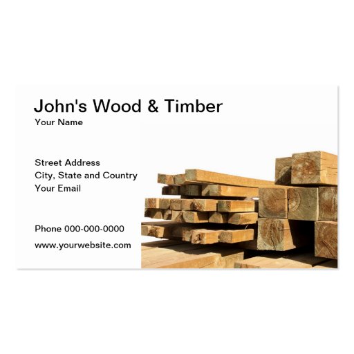 Wood & Timber Business Card (front side)