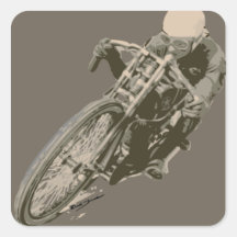Wood Tracker Motordrome Board Racer Square Sticker