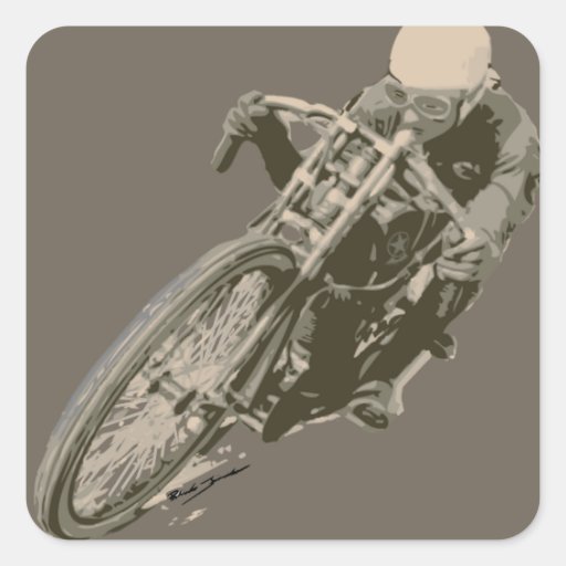 Wood Tracker Motordrome Board Racer Square Sticker