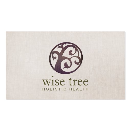 Wood Tree Alternative Medicine and Holistic Health Business Cards (front side)