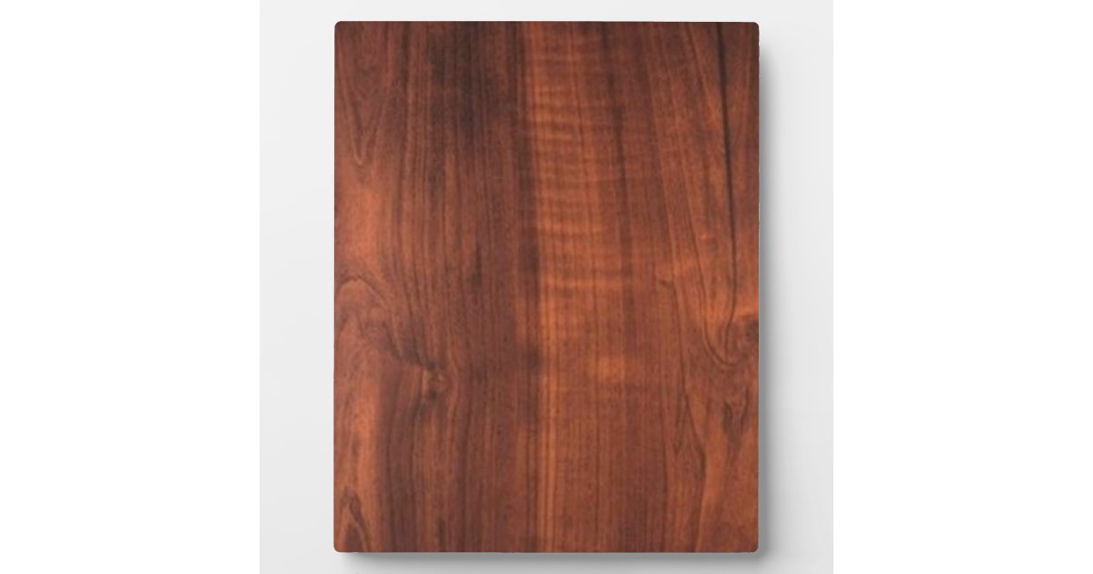 Wood WALNUT finish BUY BLANK Blanc Blanche + TEXT Plaque Zazzle