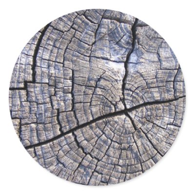 Wood Wooden Round Sticker