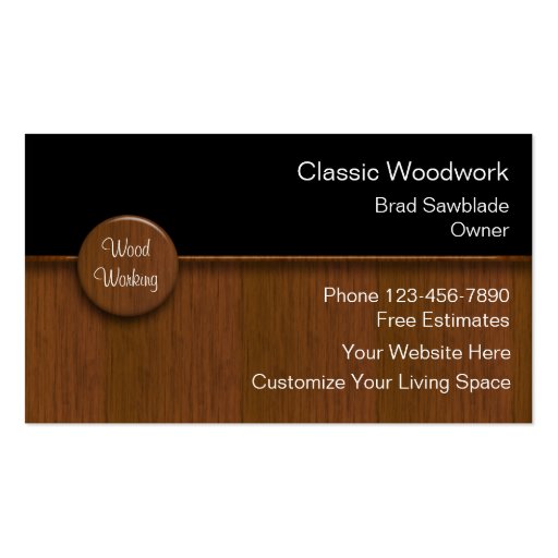 Wood Working Business Cards (front side)