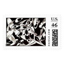 Woodblock print of KOI postage