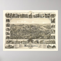 Woodbury, NJ Panoramic Map - 1886 Print