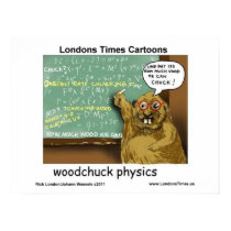 Woodchuck Physics Funny Cartoon Posters posters