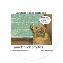 Woodchuck Physics Funny Gifts Tees Mugs & Cards stickers
