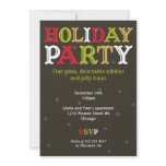 Woodcut colorful Christmas holiday party snowflake Invitations