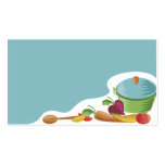 woodcut culinary mixing spoon veggies business car business cards