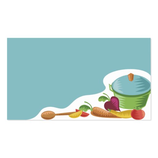 woodcut culinary mixing spoon veggies business car business cards