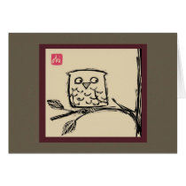 Woodcut Owl Card by whimsygirl Woodcut Owl Card