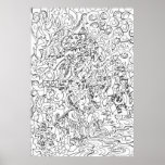 Woodcut Style Drawing Print