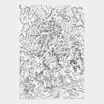 Woodcut Style Drawing posters
