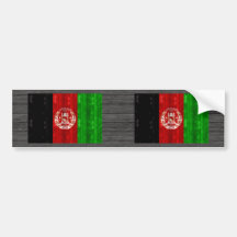 Wooden Afghan Flag Bumper Sticker