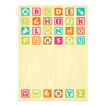 Wooden Baby Blocks Baby Shower Invitations