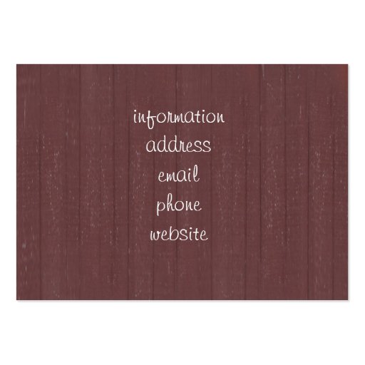 Wooden Barn Background Image Business Card Templates (back side)