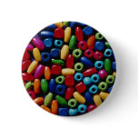 Wooden beads pinback buttons