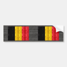 Wooden Belgian Flag Bumper Sticker