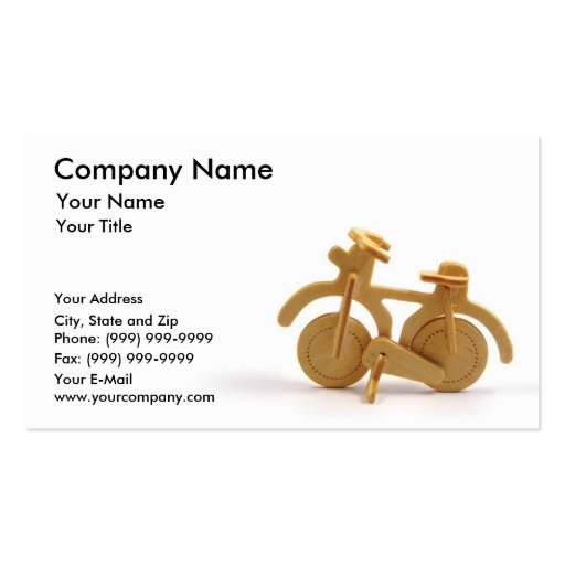Wooden bicycle business card templates (front side)