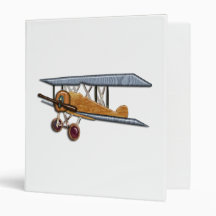 Wooden Biplane 3 Ring Binder