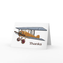 Wooden Biplane Thanks Cards