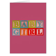 Wooden Blocks Baby Girl Card