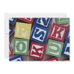 Wooden blocks with alphabets for kids personalized invite