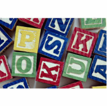 Wooden blocks with alphabets for kids photo sculpture