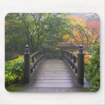 Wooden Bridge in Japanese Garden Mousepad