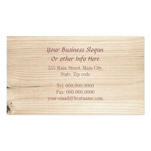 Wooden Business Cards (back side)