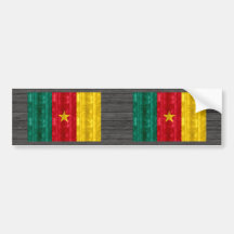 Wooden Cameroonian Flag Bumper Sticker