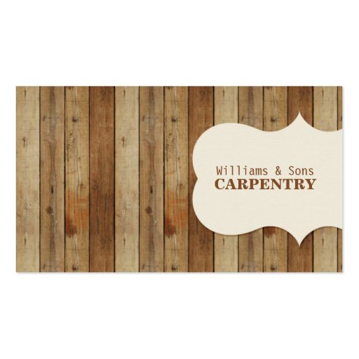 Wooden Carpentry Business Cards (front side)