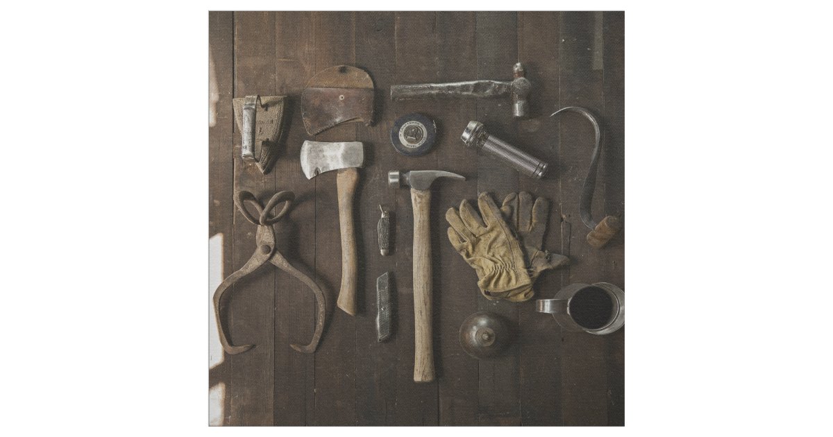 wooden carpentry handyman tools collection fabric Zazzle