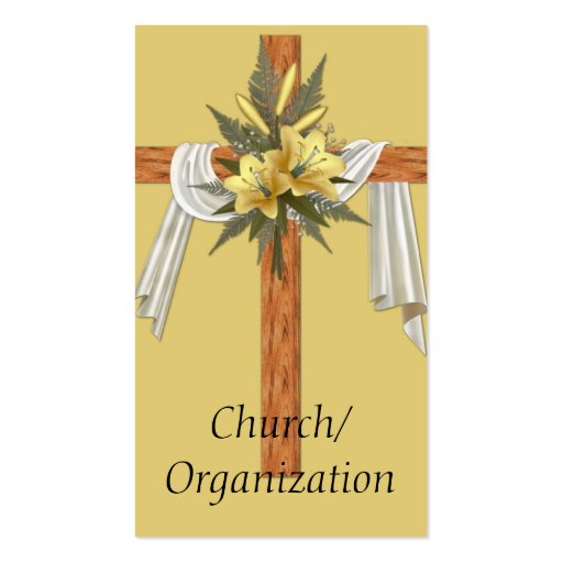 Wooden Christian Cross Business Cards (front side)
