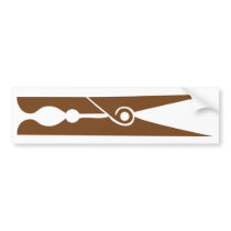 wooden 	clothespin icon bumper stickers